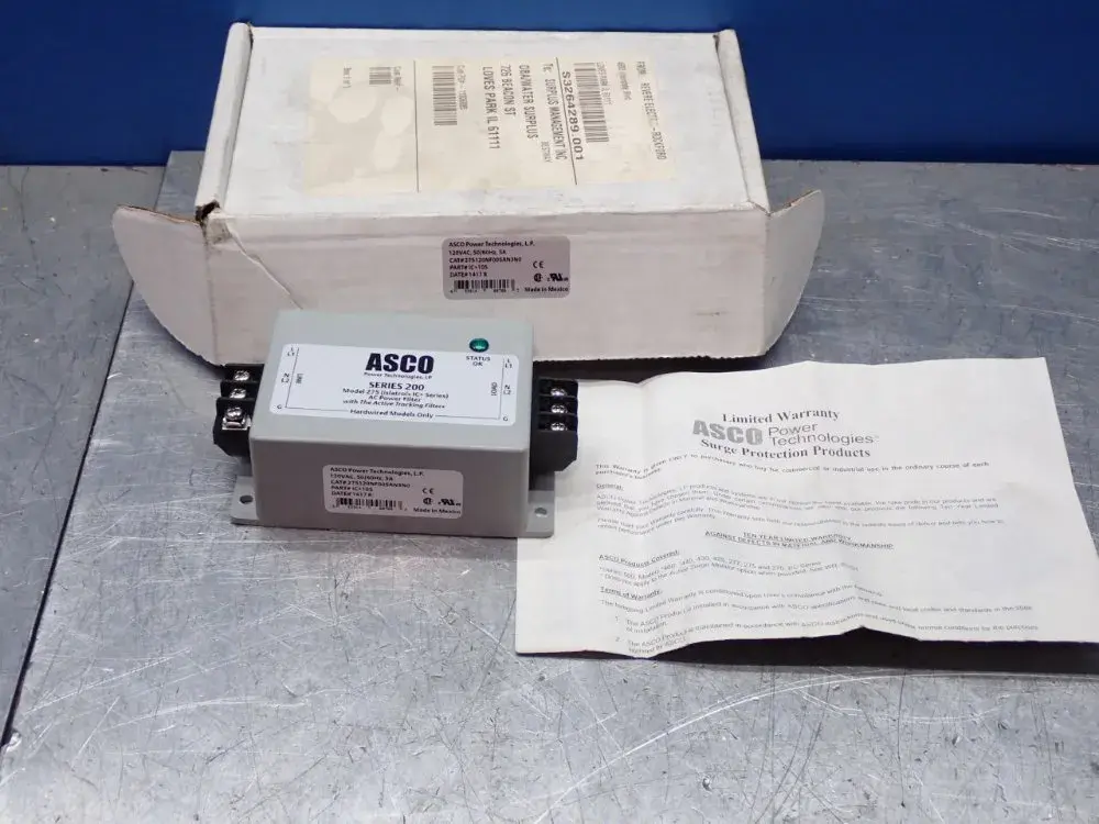 Used ASCO POWER TECHNOLOGIES 275120NF005AN3NO Surge Protectors Ohio US | HGR 24 #1406453