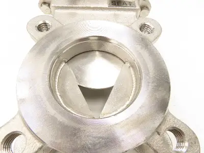 FNW 65BM 3" Stainless Knife Gate Valve V-Port Rising Stem Metal Seat