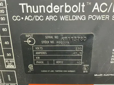 Used MILLER THUNDERBOLT Welding Machinery (Other) Ohio US | HGR 24 #1498621