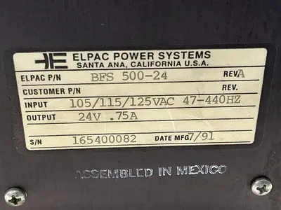 USED ELPAC POWER SYSTEM BFS 500-24