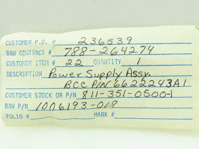 Bailey 6622243A1 Power Supply DC Meter Supply
