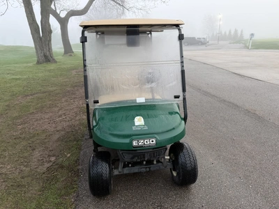 (1) 2017 E-Z-Go golf cart with a Kawasaki gas engine, model 625111G01, includes canopy, ball cover, ...