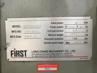 Used 2007 FIRST LC-185VSX-B Vertical Mills Ontario CA | Trader Machinery Inc #1510934