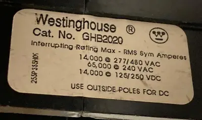 Used CUTLER-HAMMER GHB2020 Circuit Breakers | Surplus Asset Holdings #1189200