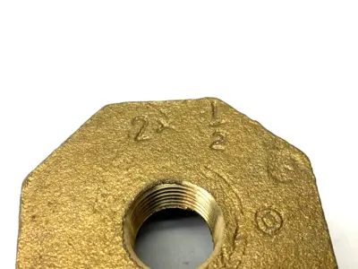 None | Brass Reducer Fitting 2" Male NPT to 1/2" Female NPT - New Other