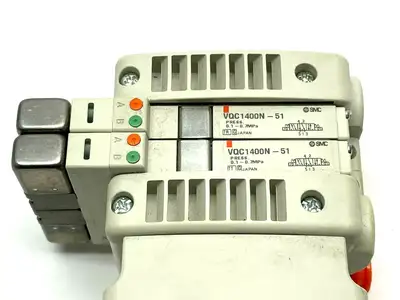 VV5QC11-02N3FD2-S | SMC  Plug-In Manifold D-Sub w/ VQC1400N-51 Solenoids - Used