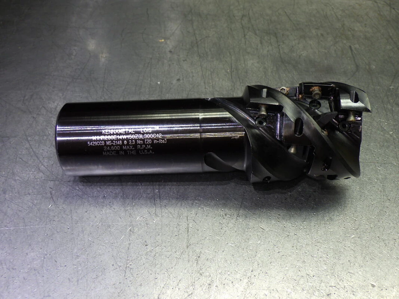 Kennametal 2" 3 Flute Coolant Thru Milling Cutter M1HR200E14W150Z3L300C12 (LOC3046A)