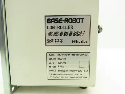 Hirata CRZC-N1512 Base Robot Controller 200VAC 50/60Hz 3ph 2.7A