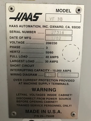 2002 HAAS VF-3B Vertical Machining Centers | 520 Machinery Sales LLC (5)