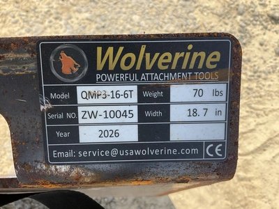 Used WOLVERINE QMP3-16-6T QUICK ATTACH MOUNTING PLATE Construction Equipment Parts Michigan US | Miedema Asset Management Group #1487928