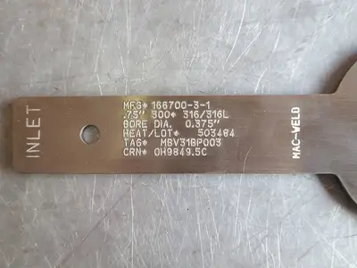 3/4" Paddle Orifice Plate Inlet 0.375"