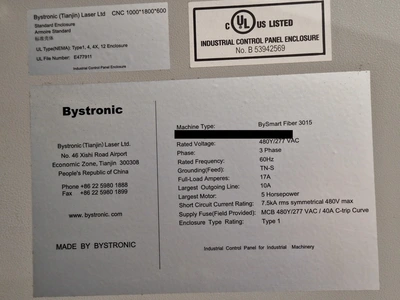 USED 2018 BYSTRONIC BYSMART FIBER 3015