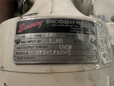 9" Diameter Smoot FTP9 Rotary Air-Lock, 1 HP AC Motor