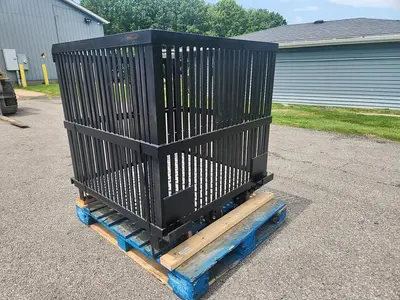USED CUSTOM DESIGNED & FABRICATED MILD STEEL SQUARE RETORT BASKET