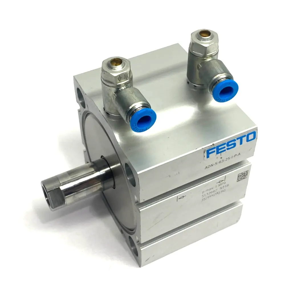 Used FESTO COMPACT CYLINDER 63MM BORE 25MM STROKE 5132667 Pneumatic Cylinders | Maverick Industrial Sales #1105591