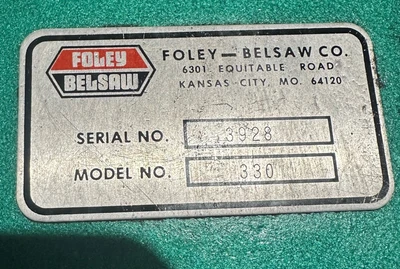 FOLEY-BELSAW 330 AUTO CIRCULAR SAW POWER SETT