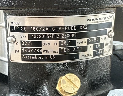 NEW Grundfos TP50-160/2A-G-A-BUBE-GX2