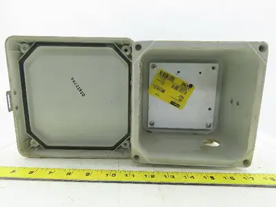 Hoffman HJ606HWPL1LG Composite Electrical Enclosure 7.31x7.31x4.96 W/Back plate