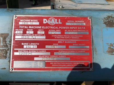 DoAll NC Horizontal Bandsaw