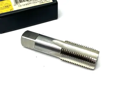 USED INTERSTATE BRITISH STANDARD PIPE TAP 1/2-14 BSPP HSS 4-FLUTE PLUG CHAMF