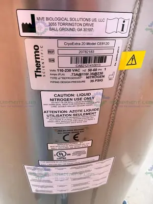 Used THERMO SCIENTIFIC CE8120 CRYOEXTRA 20 CRYOGENIC STORAGE VESSEL 463 L Cryogenics California US | Equipment Lab #1466107