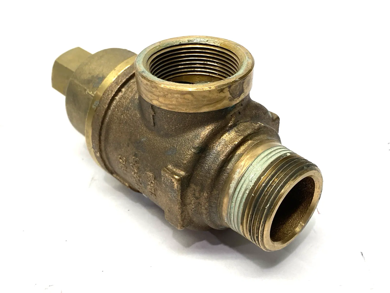 USED KUNKLE BRONZE SAFETY RELIEF VALVE 1.5" MNPT INLET X 1.5" FNPT OUTLET