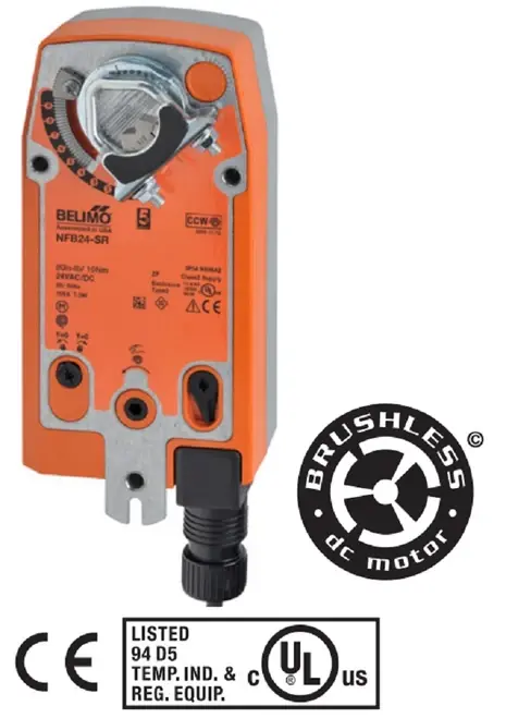 Belimo NFB24-SR Damper Actuator, 90 in-lb 10Nm, Spring Return, 2-10V, Modulating [New]