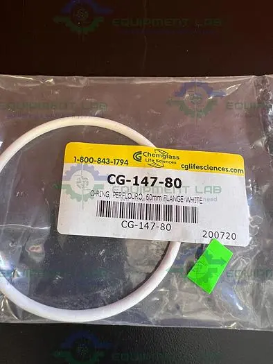 NEW CHEMGLASS CG-147-80 PERFLOURO 60 MM WHITE FLANGE O-RING