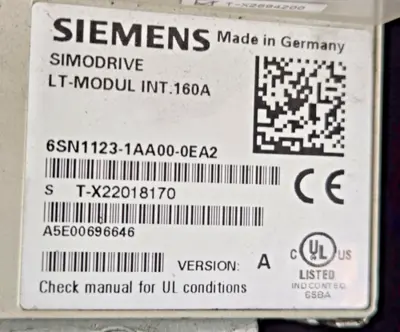 SIEMENS 6SN1123-1AA00-0EA2 6SN11231AA000EA2 POWER MODULE SIMODRIVE