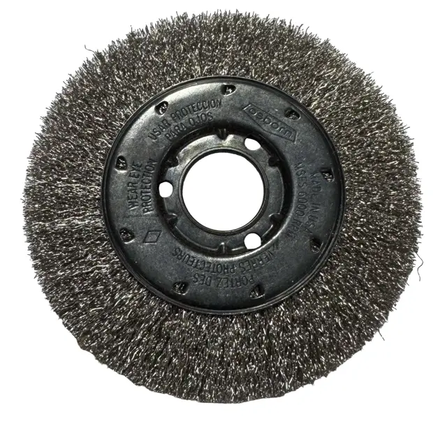 Osborn 6" Narrow Face Crimped Wire Wheel, .0104 SS, 1-1/4" Arbor Hole USA Made