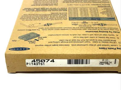 45074, PIT43TS1 | Banner PIT43TS1 Opposed Mode Inline Plastic Fiber 1mm Core Dia. 1m Length 45074 - New