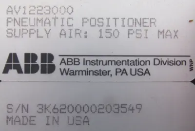 NEW ABB AV1223000 PNEUMATIC POSITIONER