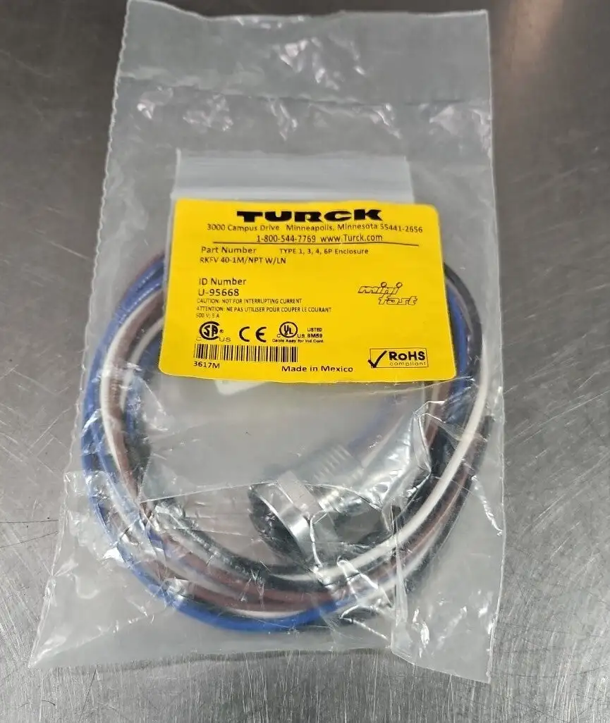 Turck RKFV 40-1M/NPT W/LN Fast Conector. Loc5E-19