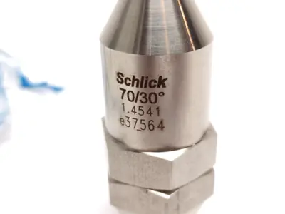 New | in-Stock Schlick 70/30 Degree Atomizing Spray Nozzle Size 3 7MM Bore 304SS Nozzles Michigan US | Maverick Industrial Sales #1396735