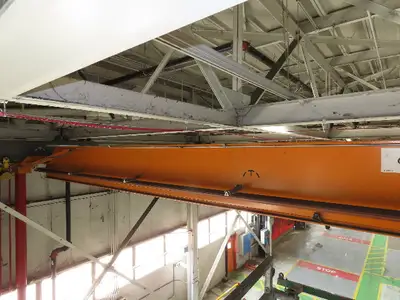 Cleveland Tramrail P&H 5 Ton Single Girder Underhung Bridge Crane 44' 6" Span