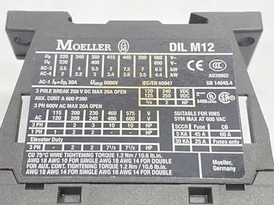 DIL M12-01 | Moeller  Contactor 3-Pole 12A 380-400VAC 24VDC -  Used