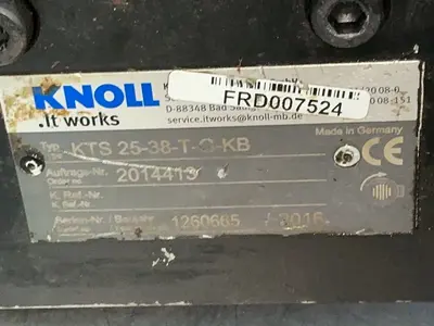 Used 2016 KNOLL KTS 2538TGKB Pumps Ohio US | HGR 24 #1404939