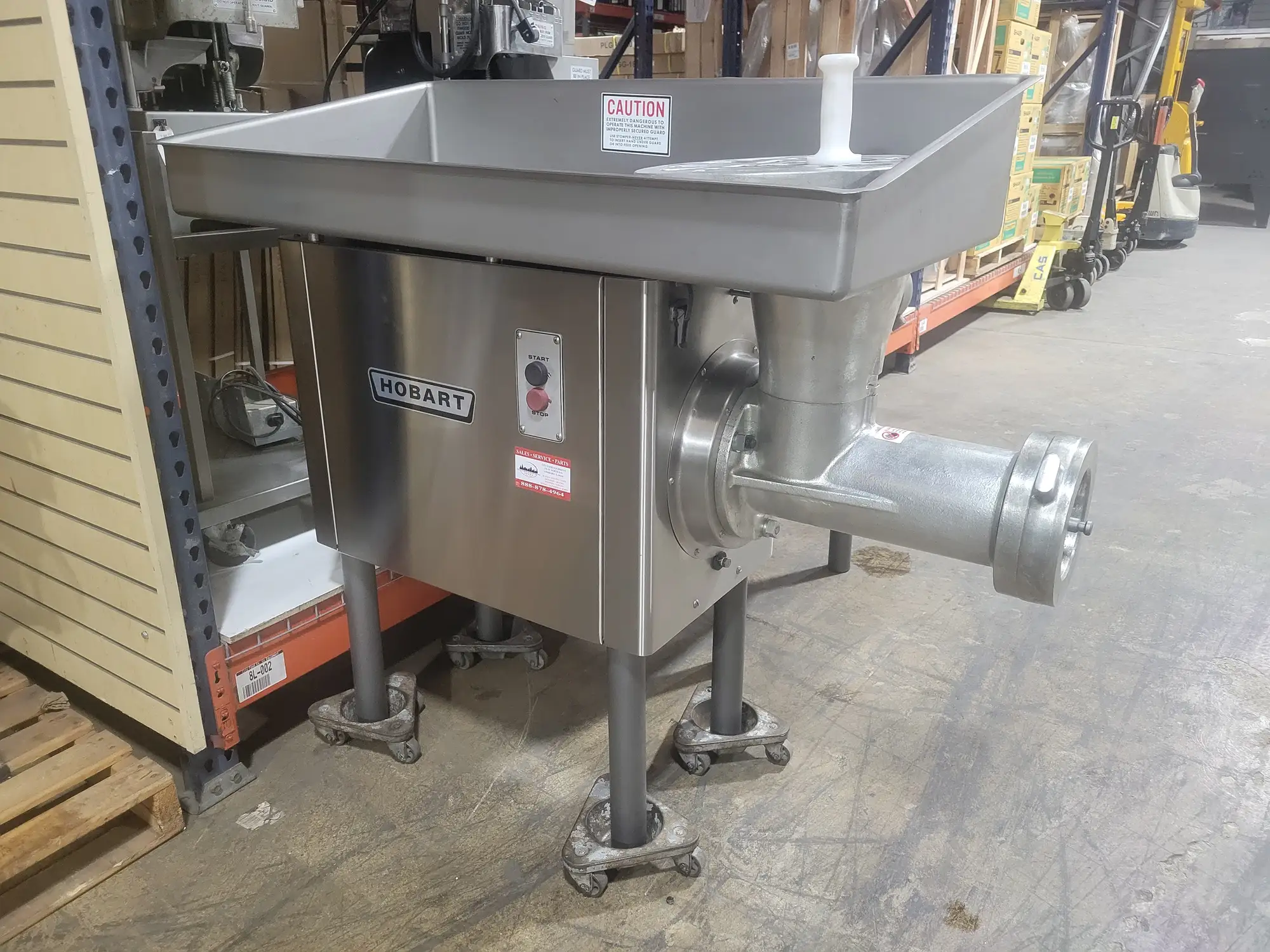Hobart 4056 Commercial Heavy Duty 10HP High Capacity Meat Grinder, 220V, 3 Phase SS Body
