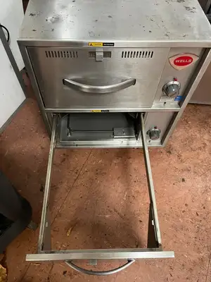 Used Wells Used Wells RWN-2 Narrow 2 Drawer Freestanding Heated Holding Food Chip Warmer - 120V Hot Food Warming, Holding, & Transport Cabinets Illinois US | Falcon Restaurant Supply #1375873
