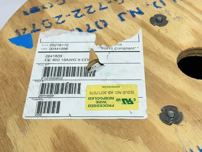 2041809 | SAB  Control Cable 18 AWG 30/32 Gray 600V 200ft Spool 21LB REMAINING - New Other
