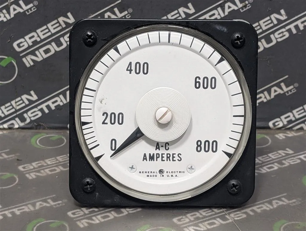 General Electric 50-103131LSSN2 AB40 AC Ammeter 0-800 Amps Used