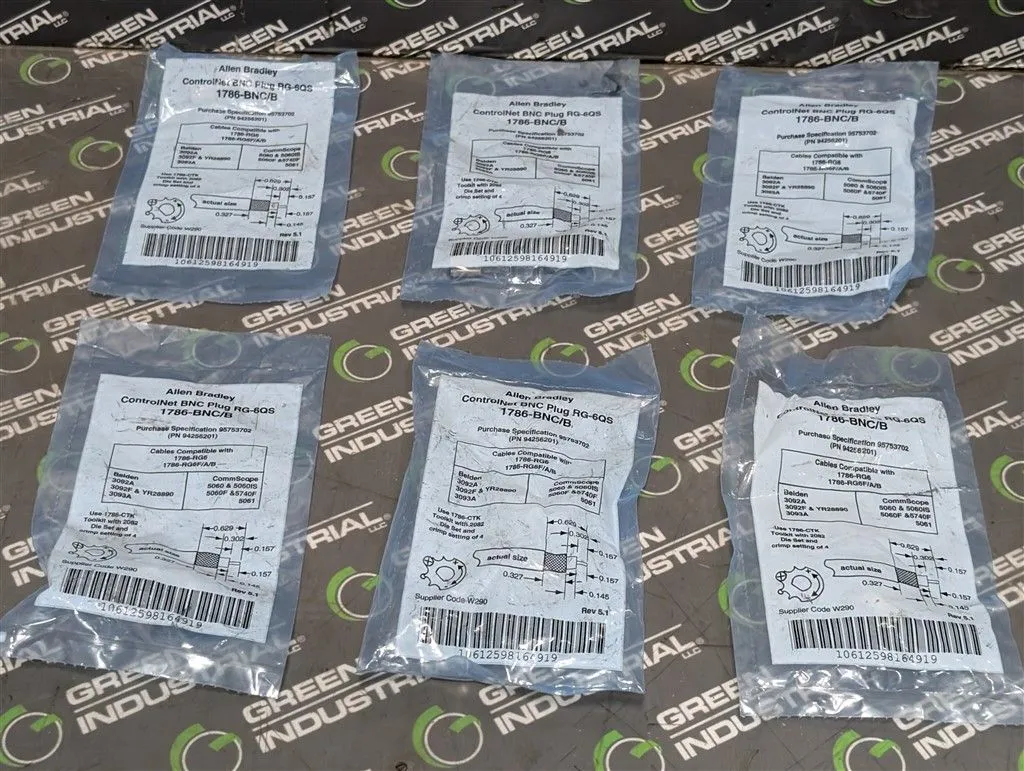Lot of 6 Allen Bradley 1786-BNC/B ControlNet BNC Plug Assemblies New