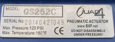 NEW SVF FLOW CONTROLS QS252C PNEUMATIC VALVE ACTUATOR 1/2"