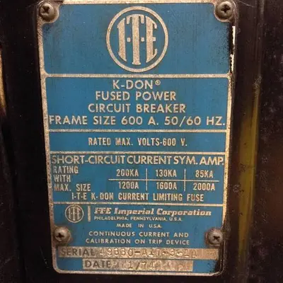 Used ITE IMPERIAL K-DON Circuit Breakers Michigan US | Ideal Machinery #1275326