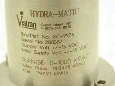 Viiatran XC-9976 Pressure Transducer Range 0-24HGV 18VDC 7 Pin Connector 1/4"NPT