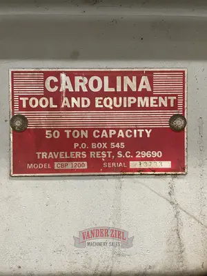 Used CAROLINA CBP 1200 H-Frame Presses Michigan US | Vander Ziel Machinery Sales #480493