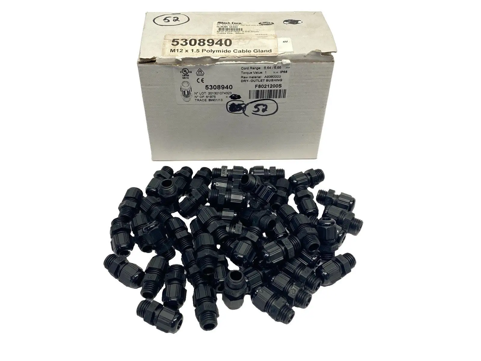 New | in-Stock Altech Corp Polyamide Cord Grip Cable Gland M12x1.5 PKG OF 52 Electrical Fittings Michigan US | Maverick Industrial Sales #1390804