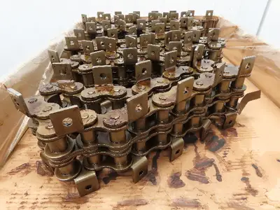 Tsubaki RS160  2-Strand Double Roller Chain 2" Pitch K-1 Attachment Riveted  22'