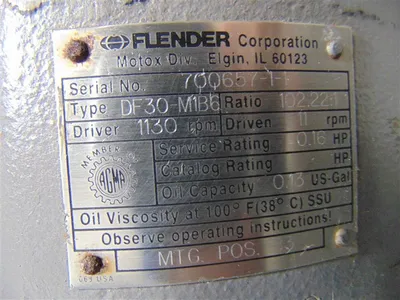 0.16 HP Flender Himmel M1B6 Geared Motor 230/460V DF30-M1B6 11 RPM Used