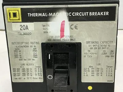 USED SQUARE D FAL36020